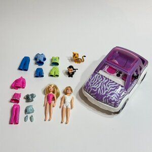 Polly Pocket Totally Trendy Pets Wild Ride Safari Jeep Playset with Polly & Rick